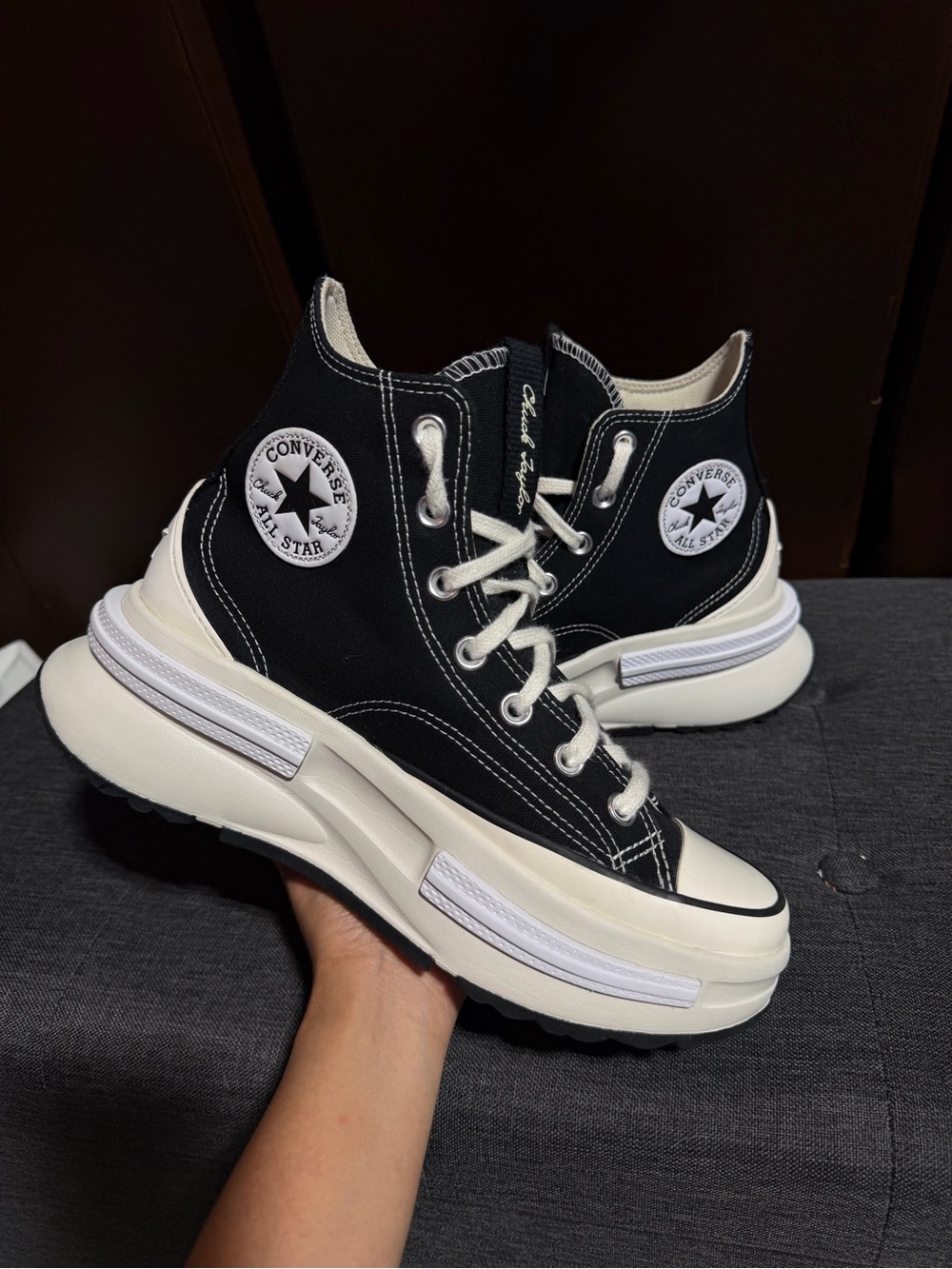 Converse Run Star Legacy CX Chuck Taylor Black Platform Sneakers Women’s 7.5 - Picture 2 of 13